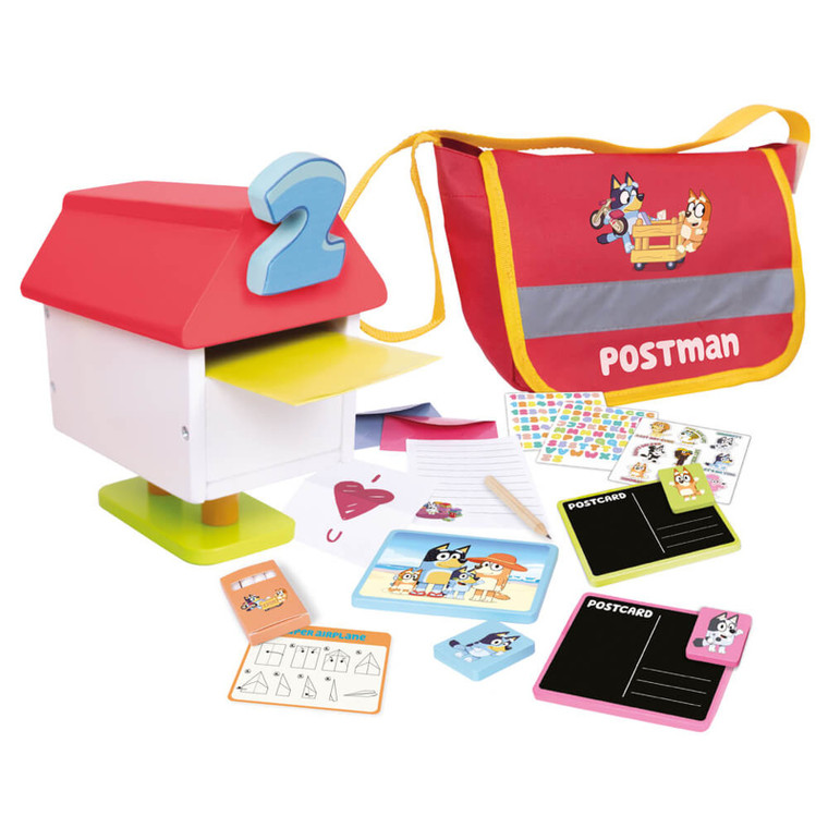 Bluey Wooden Postman Set Angle