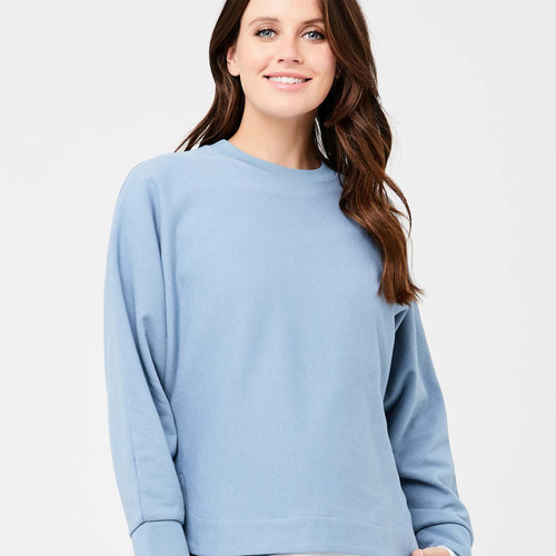 Ripe Maternity Andy Side Zips Jumper Petrol Blue. Shop Pregnancy Wear