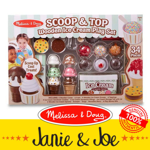 Melissa & Doug Deluxe Wooden Ice Cream Pretend Play Set - Shop Online