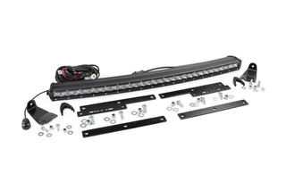 Rough Country Single Row LED Lt Bar Hidden Grille Mt w/30in Chrome Curved CREE LED Light Bar 70625