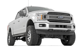 Rough Country Ford Dual 10in LED Chrome Series Grille Kit (18-20 F-150, XLT)-Chrome Series 70809