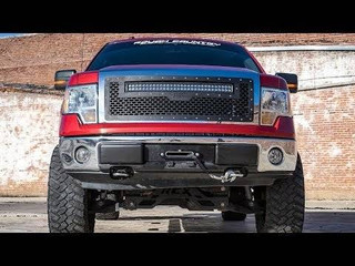 Rough Country Ford Mesh Grille w/30in Dual Row Black Series LED w/ Amber DRL (09-14 F-150) 70231