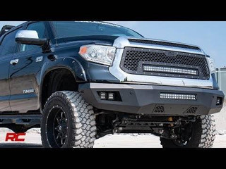 Rough Country Toyota Mesh Grille w/30in 2-Row Black Series LED w/Cool White DRL (14-17 Tundra) 70225