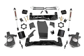 Rough Country 5in GM Suspension Lift Kit w/V2 Monotube Shocks (14-18 1500 PU 4WD, Cast Steel) 22370