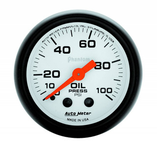 Autometer Gauge, Oil Pressure, 2 1/16", 100psi, Mechanical, Phantom 5721