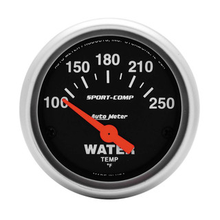 Autometer Gauge, Water Temp, 2 1/16", 100-250°f, Electric, Sport-comp 3337