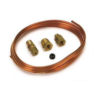 Autometer Tubing, Copper, 1/8", 6ft. Length, Incl. 1/8" Nptf Brass Compression Fittings 3224
