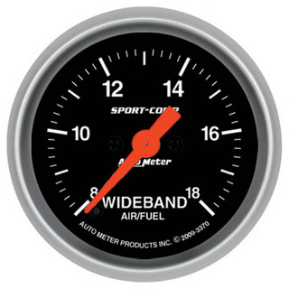 Autometer Gauge, Air/fuel Ratio-wideband, Analog, 2 1/16", 8:1-18:1, Stepper Motor, Sc 3370