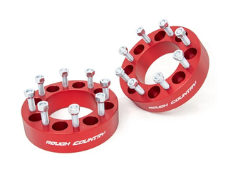 Rough Country 2 Inch Wheel Spacers Pair Red 94-11 4WD Dodge Ram 2500 94-11 4WD Dodge Ram 3500 1099RED