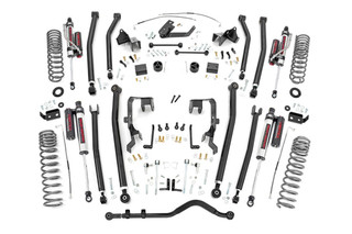 Rough Country 4.0 Inch Jeep Long Arm Suspension Lift Kit w/ Vertex Adjustable Reservoir Shocks 07-11 Wrangler JK 2-door  79050A