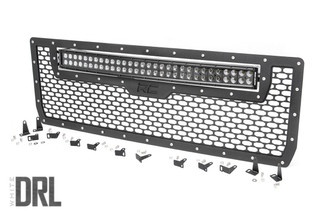 Rough Country Sierra Mesh Grille 30 Inch Dual Row Black Series LED w/Cool White DRL 14-15 Sierra 1500  70190DRL