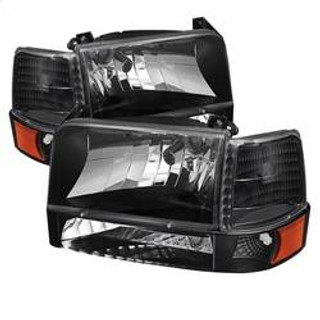 Spyder Auto Headlights with Corner Bumper 6pcs Amber- Black 5073136