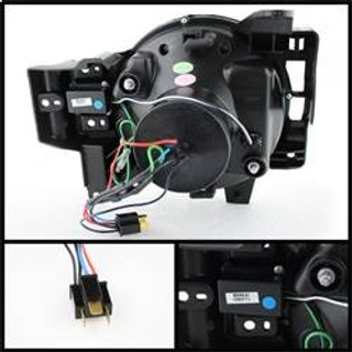 Spyder Auto Projector Headlights - Halogen - 3D DRL LED - Black 5075314