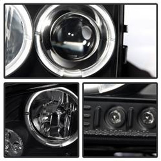 Spyder Auto Projector Headlights - Halogen - LED Halo - LED - Black Smoke - High H1 5078353