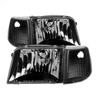 Spyder Auto Crystal Headlights With Corner Lights 4pcs sets - Black 9029363