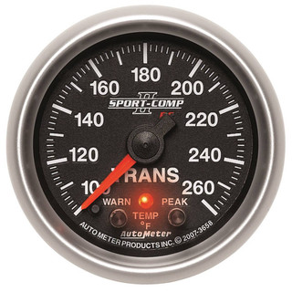 AutoMeter GAUGE, TRANS TEMP, 2 1/16", 100-260°F, STEPPER MOTOR W/PEAK & WRN, SPORT-COMP II 3658