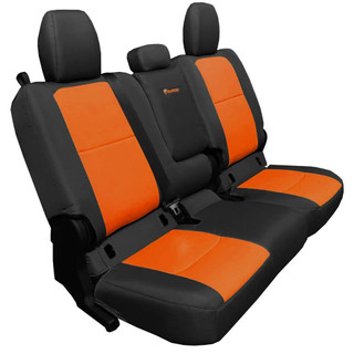 Bartact Rear 4 Door Seat Covers 2019 and Up Jeep Gladiator Black/Orange With Fold Arm Rest