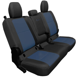 Bartact Rear 4 Door Seat Covers 2019 and Up Jeep Gladiator Black/Navy With Fold Arm Rest
