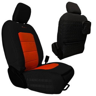 Bartact Jeep JLU Tactical Front Seat Covers 18-Present Wrangler JL 4 Door Black/Orange