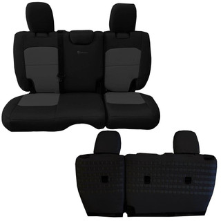Bartact Jeep JLU Tactical Rear Bench Seat Covers 4 Door 18-Present Wrangler JL No Fold Down Armrest Only Black/Gray