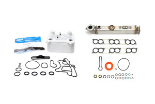 Swag EGR Cooler With Gasket Kit & OEM Ford Motorcraft Oil Cooler For 2006-2010 Ford LCF/Navistar VT275 4.5L