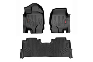 Rough Country Floor Mats  FR and RR  FR Buckets  w/Factory Under Seat Storage Ford F-150 2WD/4WD (2015-2023)