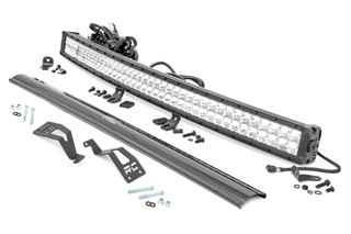 Rough Country LED Light  Front Mount  40" Chrome Dual Row  White DRL  Can-Am Commander/Maverick (2014-2020)