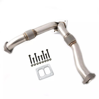 HD Stainless Steel One Piece Bellowed Up Pipe Kit - 94-97 Ford 7.3L Powerstroke Diesel