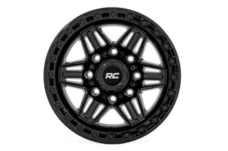 Rough Country - 76 Series Wheel / Simulated Beadlock / Gloss Black / 17x9 / 6x5.5 / -12mm - 76171212