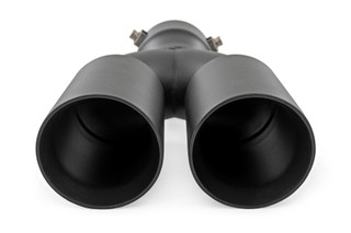 Rough Country - Exhaust Tip - Black - Red RC Logo - 2.5-3 Inch Pipe Single Inlet - Dual Outlet