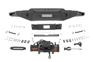 Rough Country - Hybrid Front Bumper - 12000S - Blk LED - Toyota Tundra 2WD/4WD (2022-2025)