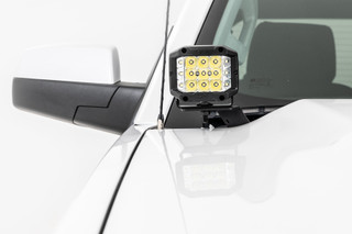 Rough Country - LED Ditch Light Kit - 2in Black Pair - Amber DRL - Chevy/GMC 1500 (14-18 & Classic)