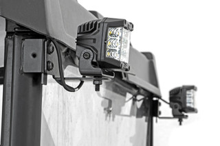 Rough Country - LED Light - RR Cage Mount - 2 in. Black Spot Pair - Polaris Ranger 1000/Ranger XP 900/1000