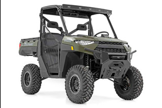 Rough Country - LED Light Kit - Bumper Mount - 12 in. Black Single Row - White DRL - Polaris Ranger XP 1000