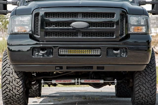 Rough Country - LED Light Kit - Bumper Mount - 20 in. Black Dual Row - White DRL - Ford F-250/F-350 Super Duty (05-07)