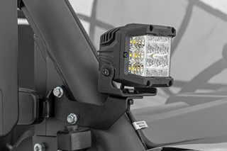 Rough Country - LED Light Kit - Cage Mount - 2 in. Black Pair - Amber DRL - CFMOTO UFORCE 1000