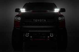 Rough Country - LED Light Kit - Ditch Mount - Dual 2 in. Black Pairs - Spot - Toyota Tundra (14-21)