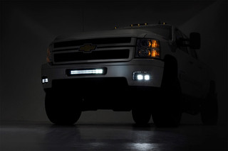 Rough Country - LED Light Kit - Fog Mount - Dual 2 in. Black Pair - Chevy Silverado 2500 HD/3500 HD (11-14)