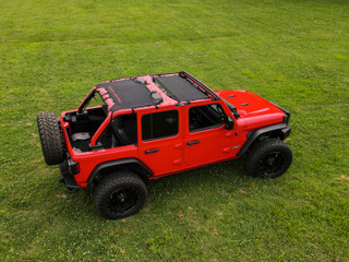 Rough Country - Mesh Bikini Top Plus - Black - Jeep Wrangler JL (21-23)/Wrangler Unlimited (18-23)