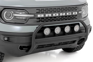 Rough Country - Nudge Bar - w/ Tow Hooks - 20 Inch BLK DRL Single Row LED - Ford Bronco Sport (21-24) - 51156