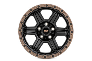 Rough Country - Rough Country 79 Series Wheel/One-Piece/Semi Gloss Black w/Bronze Ring/17x8.5/6x5.5/0mm