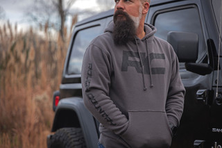 Rough Country - Rough Country Hoodie - RC Topographical Sleeve - Charcoal - MD