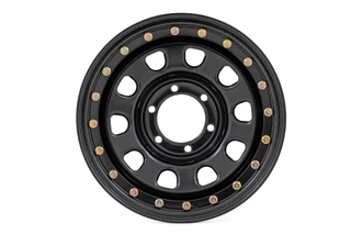 Rough Country - Steel Simulated Bead Lock Wheel/Black/17x9/5x5/3.30 Bore/-12