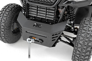 Rough Country - Winch Plate - 10 in. Black Slimline - Honda Pioneer 520
