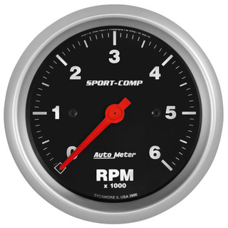 Auto Meter 3996 Sport-comp 3-3/8" In-dash Tachometer 0-6,000 Rpm