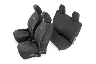 Rough Country Jeep Neoprene Seat Cover Set / Black (11-12 Wrangler JK / 2 Door) 91006