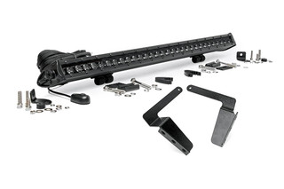 Rough Country 30-inch Black Series Single Row LED Light Bar and Hidden Bumper Mounts Kit 70657