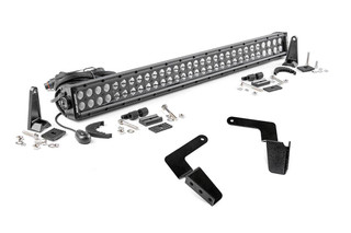 Rough Country 30-inch Black Series Dual Row LED Light Bar and Hidden Bumper Mounts Kit 70652