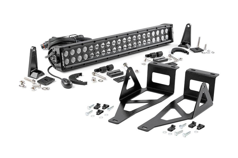 Rough Country 20-inch Black Series Dual Row LED Light Bar w/ Hidden Bumper Mounts 70665