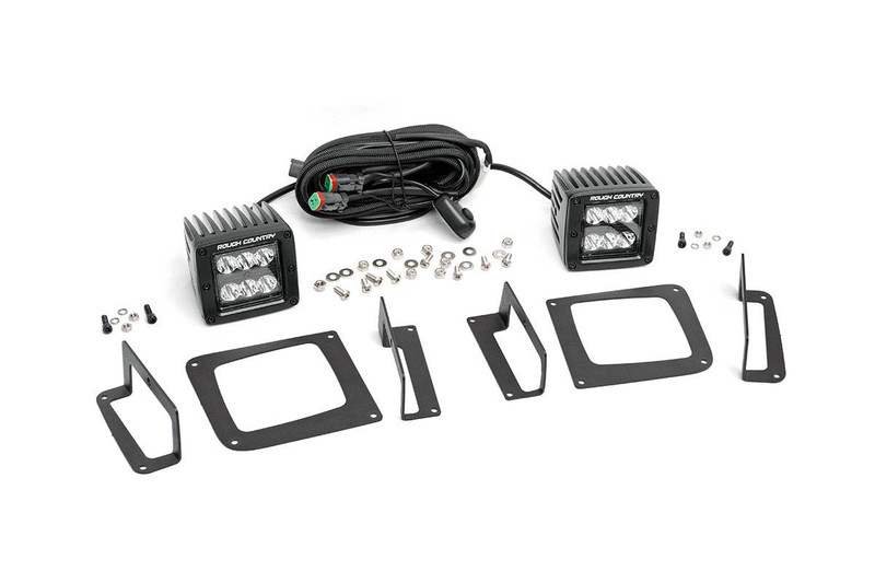 Rough Country 2-inch Black Series CREE LED Fog Light Kit (GMC Sierra 1500) 70689